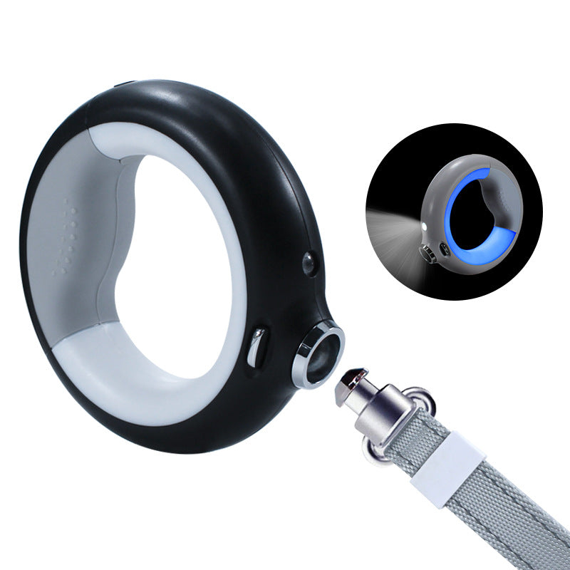 Durable Round Dog Traction Rope Night Lighting Pet Leash With Biodegradable Poop Bags