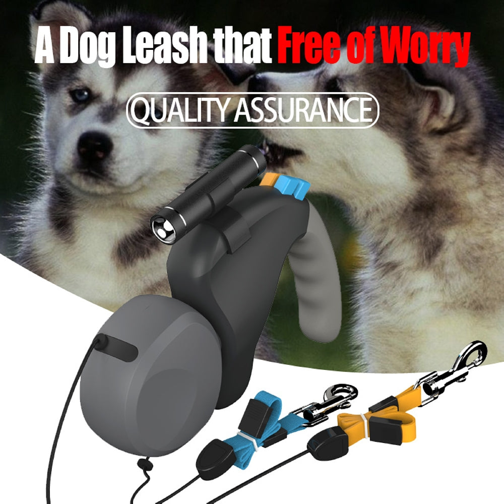 Dog Double Leashes Retractable Pet Leash Rope 3M