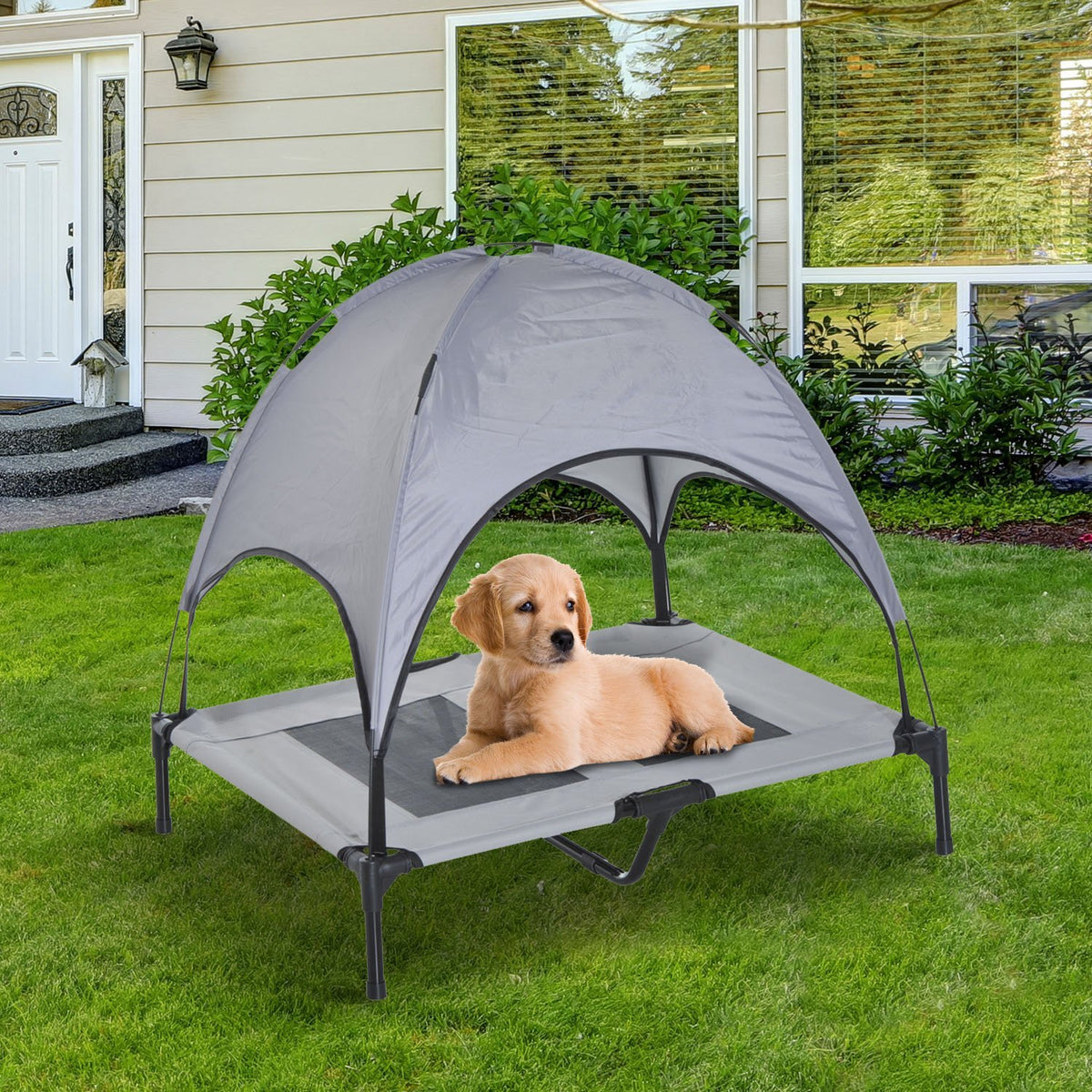 Pawhut Large Elevated Pet Bed Foldable Outdoor Cat Dog Canopy Cot w / [[Product type]] | Buffy's