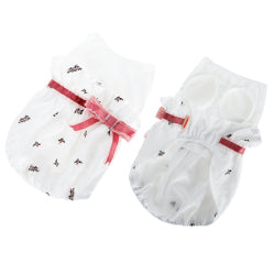 Hoopet White Bowknot Cotton Princess Summer Spring Girl Cat Dog Dress Pets Clothes