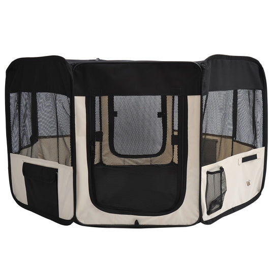 PawHut 49.2-inch Soft Pet Playpen Folding Tent Kennel Puppy Cat Dog - [[Product type]] | Buffy's