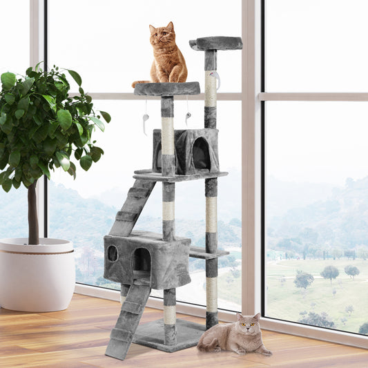 PawHut 67-inch Multi-Level Cat Scratching Tree Kitty Activity Center - [[Product type]] | Buffy's