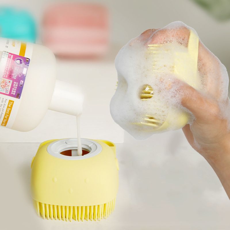 Soft Silicone Bristles Cat Dog Bath Brush Comb Scrubber Shampoo - [[Product type]] | Buffy's