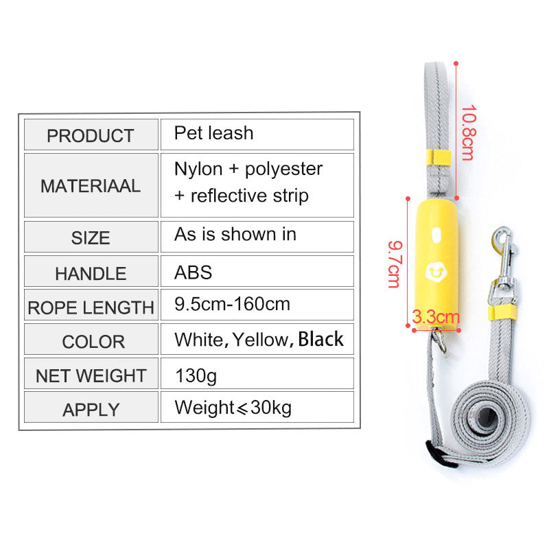 Dog Adjustable Traction Elastic Reflective Leash Traction Rope