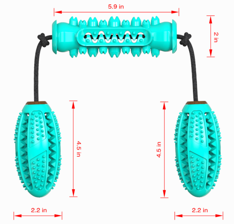 Dog Chew Toys Pet Toothbrush Rubber Bones Teeth Cleaning - [[Product type]] | Buffy's