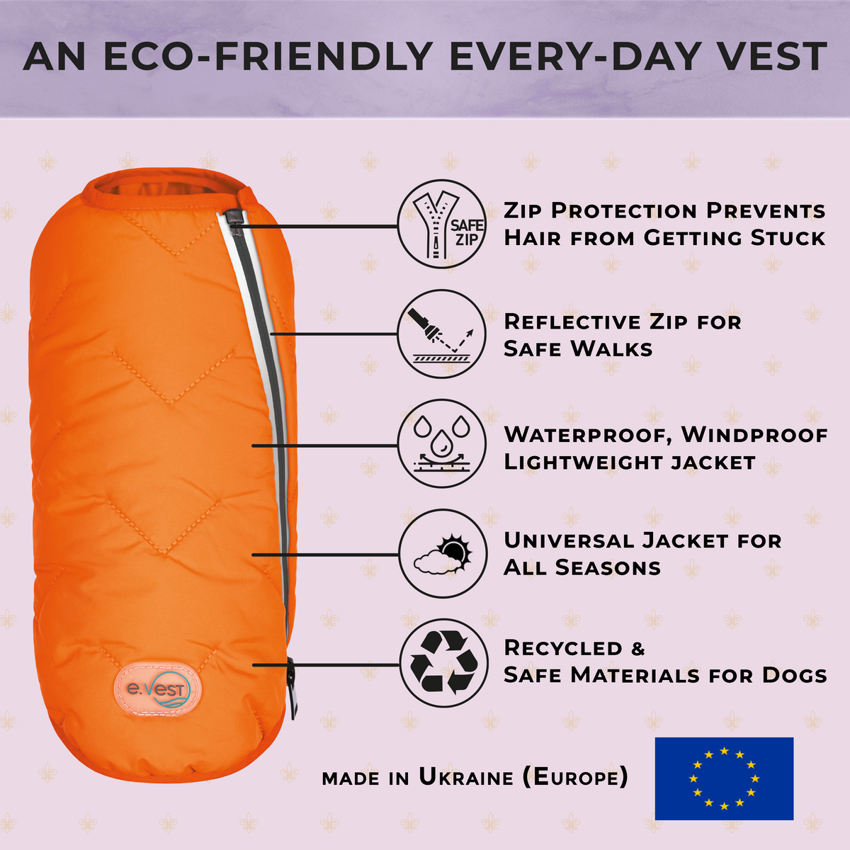 Sustainable Eco-Friendly Dog Jacket / Vest - Made in Ukraine - [[Product type]] | Buffy's