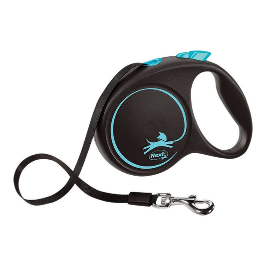Dog Lead Flexi BLACK DESIGN 5 m Blue Size M - [[Product type]] | Buffy's