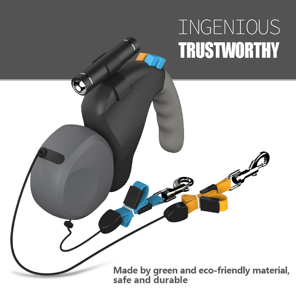 Dog Double Leashes Retractable Pet Leash Rope 3M