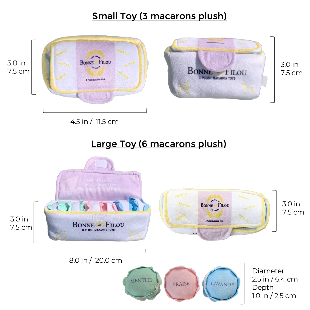 Plush Macaron Squeaky Dog Toy - [[Product type]] | Buffy's