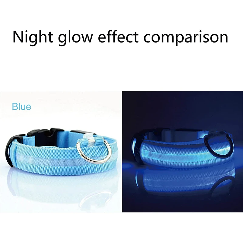 LED Adjustable Dog Collar Blinking Flashing Light Up Glow Pets Safety - [[Product type]] | Buffy's