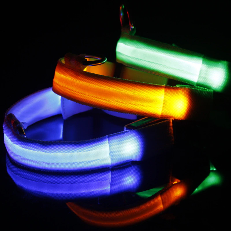 LED Adjustable Dog Collar Blinking Flashing Light Up Glow Pets Safety - [[Product type]] | Buffy's