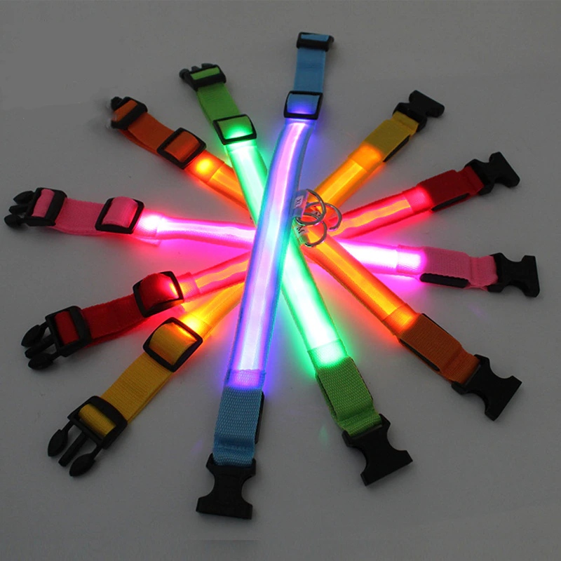 LED Adjustable Dog Collar Blinking Flashing Light Up Glow Pets Safety - [[Product type]] | Buffy's