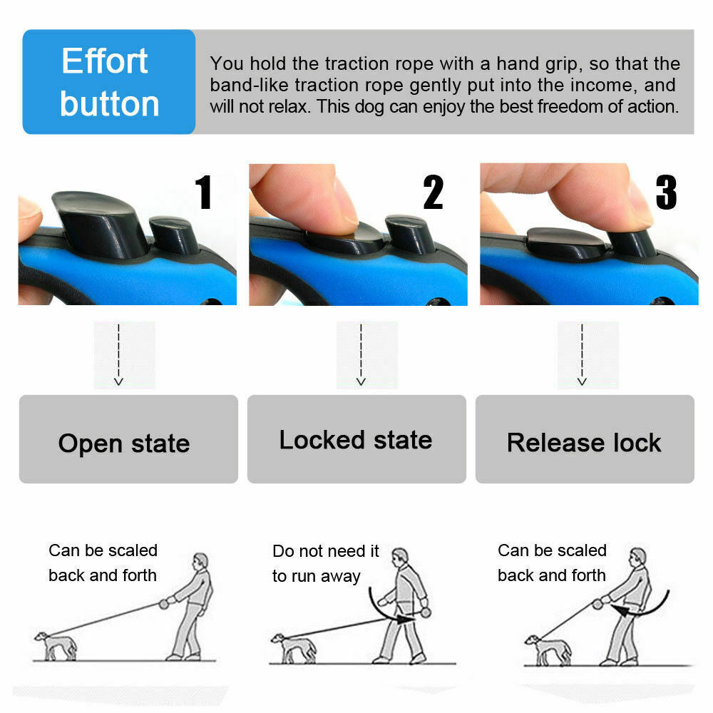 16.5FT Automatic Retractable Dog Leash Pet Collar Automatic Walking - [[Product type]] | Buffy's