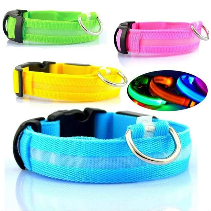 LED Adjustable Dog Collar Blinking Flashing Light Up Glow Pets Safety - [[Product type]] | Buffy's