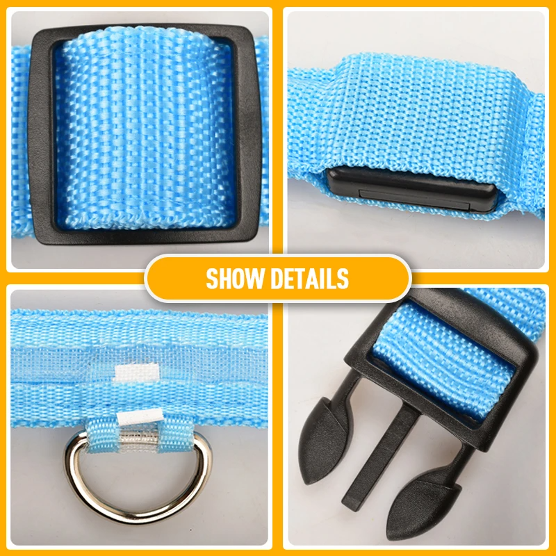 LED Adjustable Dog Collar Blinking Flashing Light Up Glow Pets Safety - [[Product type]] | Buffy's