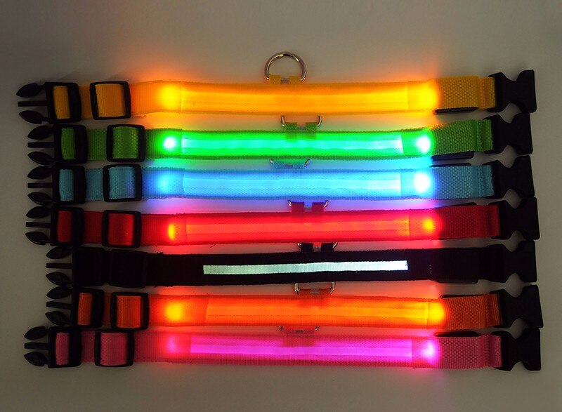 LED Adjustable Dog Collar Blinking Flashing Light Up Glow Pets Safety - [[Product type]] | Buffy's