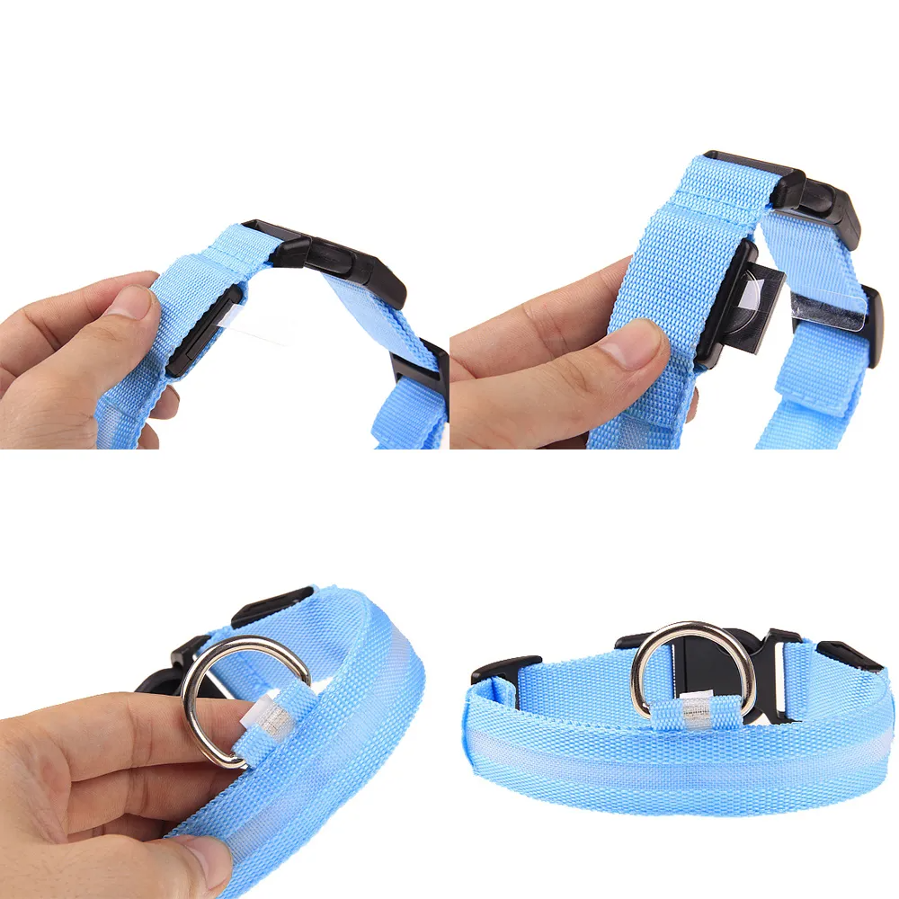 LED Adjustable Dog Collar Blinking Flashing Light Up Glow Pets Safety - [[Product type]] | Buffy's