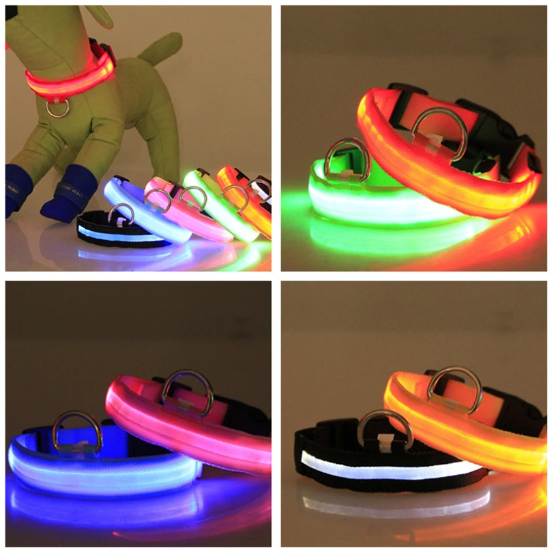 LED Adjustable Dog Collar Blinking Flashing Light Up Glow Pets Safety - [[Product type]] | Buffy's