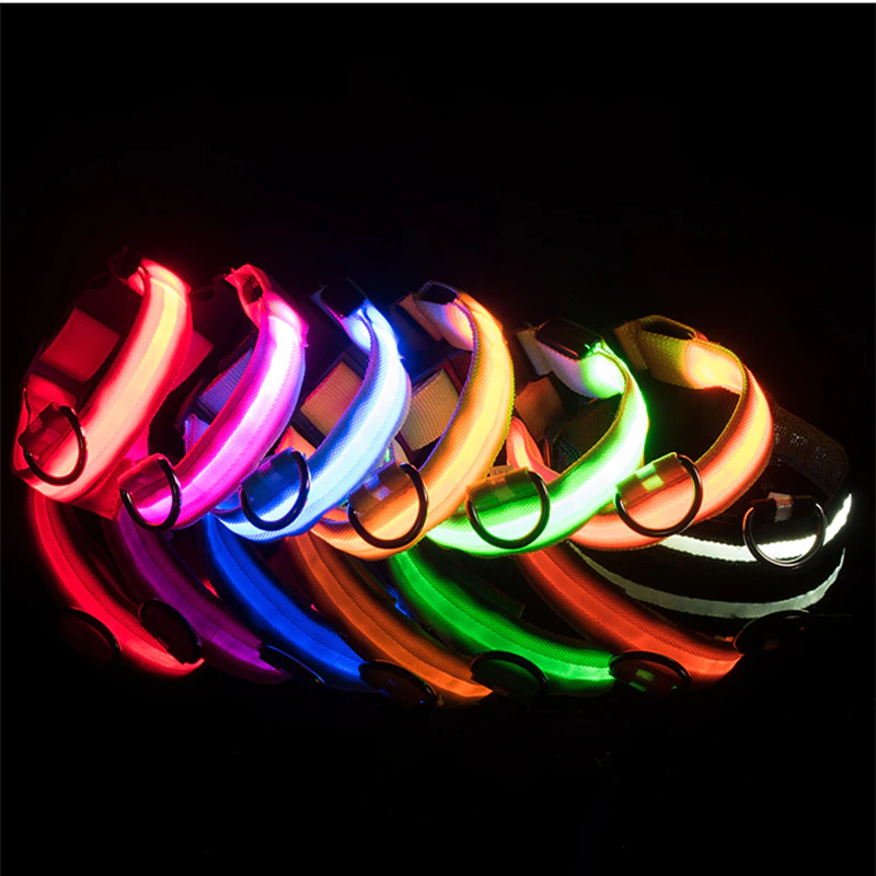 LED Adjustable Dog Collar Blinking Flashing Light Up Glow Pets Safety - [[Product type]] | Buffy's