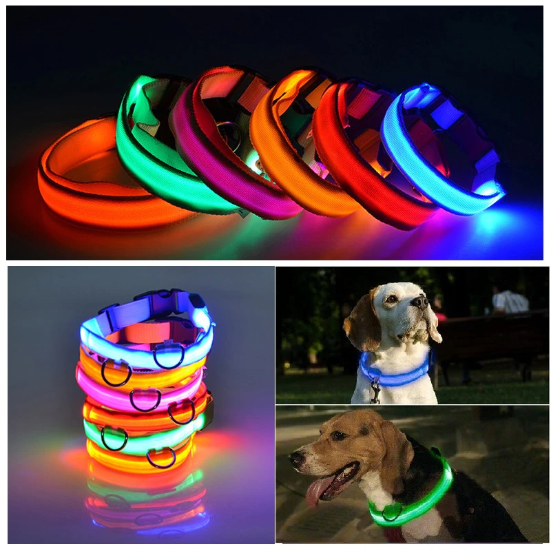 LED Adjustable Dog Collar Blinking Flashing Light Up Glow Pets Safety - [[Product type]] | Buffy's
