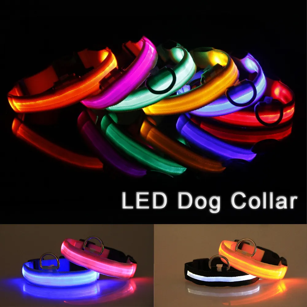 LED Adjustable Dog Collar Blinking Flashing Light Up Glow Pets Safety - [[Product type]] | Buffy's