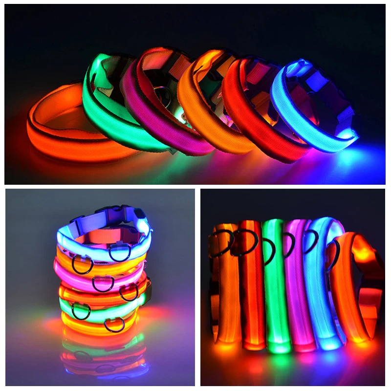 LED Adjustable Dog Collar Blinking Flashing Light Up Glow Pets Safety - [[Product type]] | Buffy's