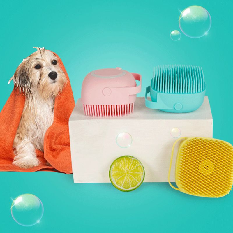Soft Silicone Bristles Cat Dog Bath Brush Comb Scrubber Shampoo - [[Product type]] | Buffy's