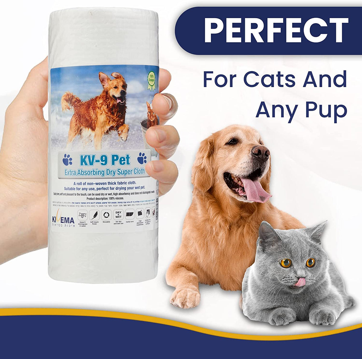 Cloth Wipes, 50-Pack: Handle Pee, Poop & Wet Fur with Ease! - [[Product type]] | Buffy's