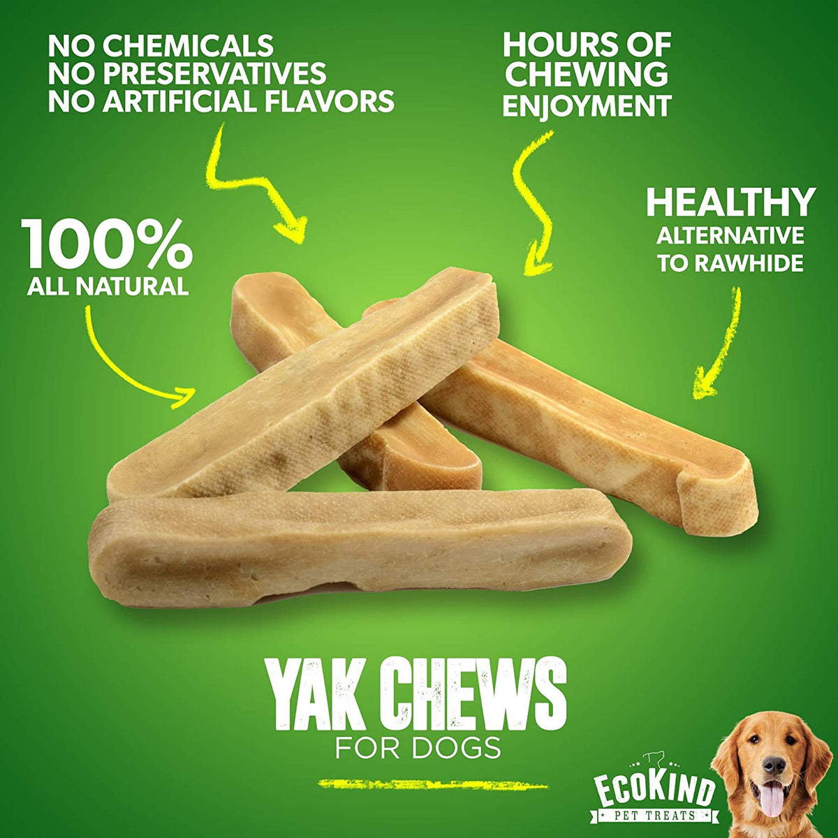 Gold Yak Chews for Small Dogs (4 - 75 sticks) - [[Product type]] | Buffy's