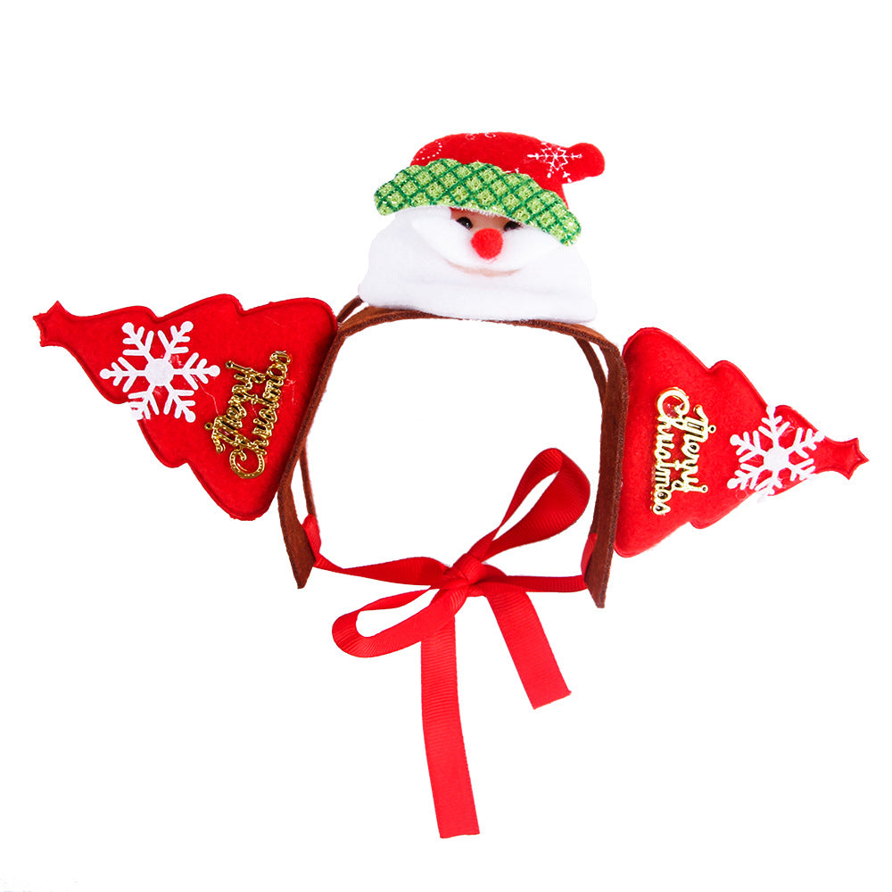 Cat Christmas Headdress Pet Headgear Xmas Hats