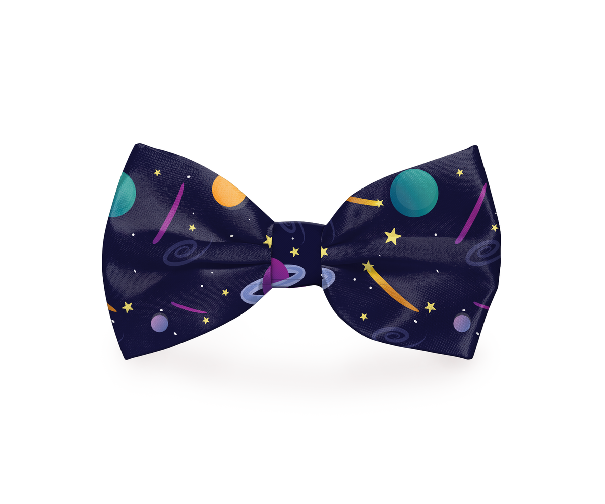 Space Planets Dog Bow Tie Navy Blue - [[Product type]] | Buffy's