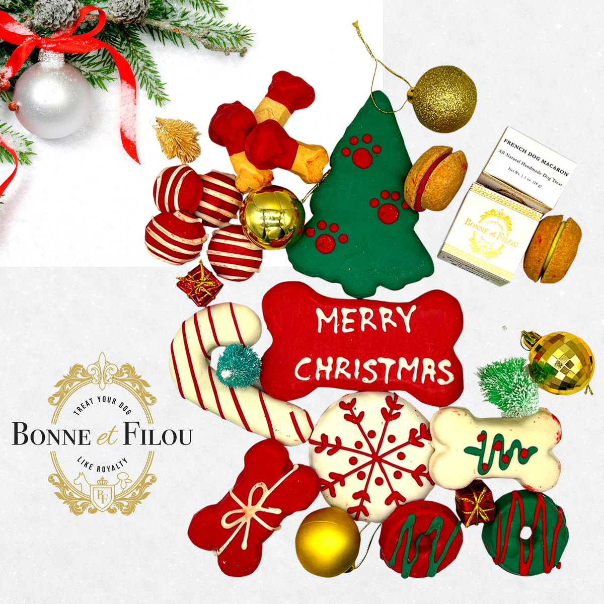 Christmas Themed Dog Treats Gift Box - [[Product type]] | Buffy's