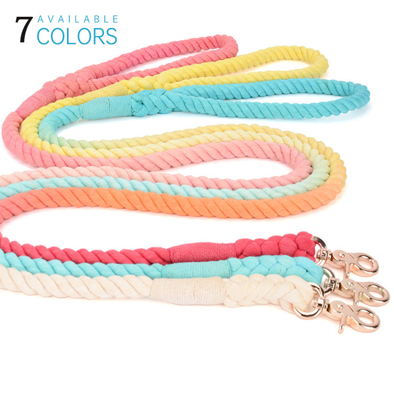 1.5M Colorful Pet Leash Round Cotton Long Dogs Traction Rope
