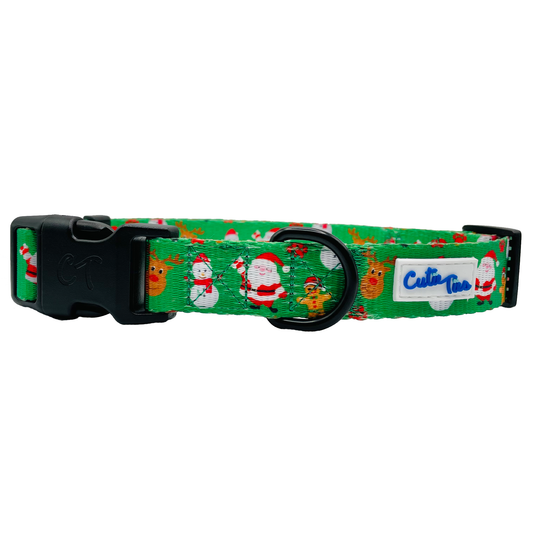 Christmas Festive Green Holiday Dog Collar - [[Product type]] | Buffy's