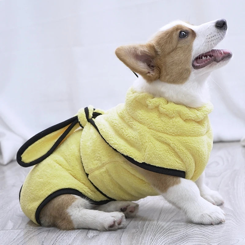 Dog Bathrobe Absorbent Quick Dry Winter Warm Pet Clothes