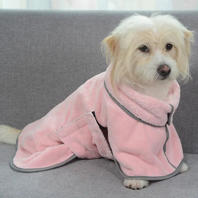 Pet Absorbent Towels Dogs Dry Their Robes With A Bath Towel