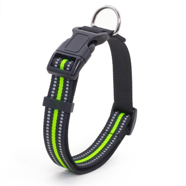 Reflective Dog Collar Nylon Adjustable Pet Collar