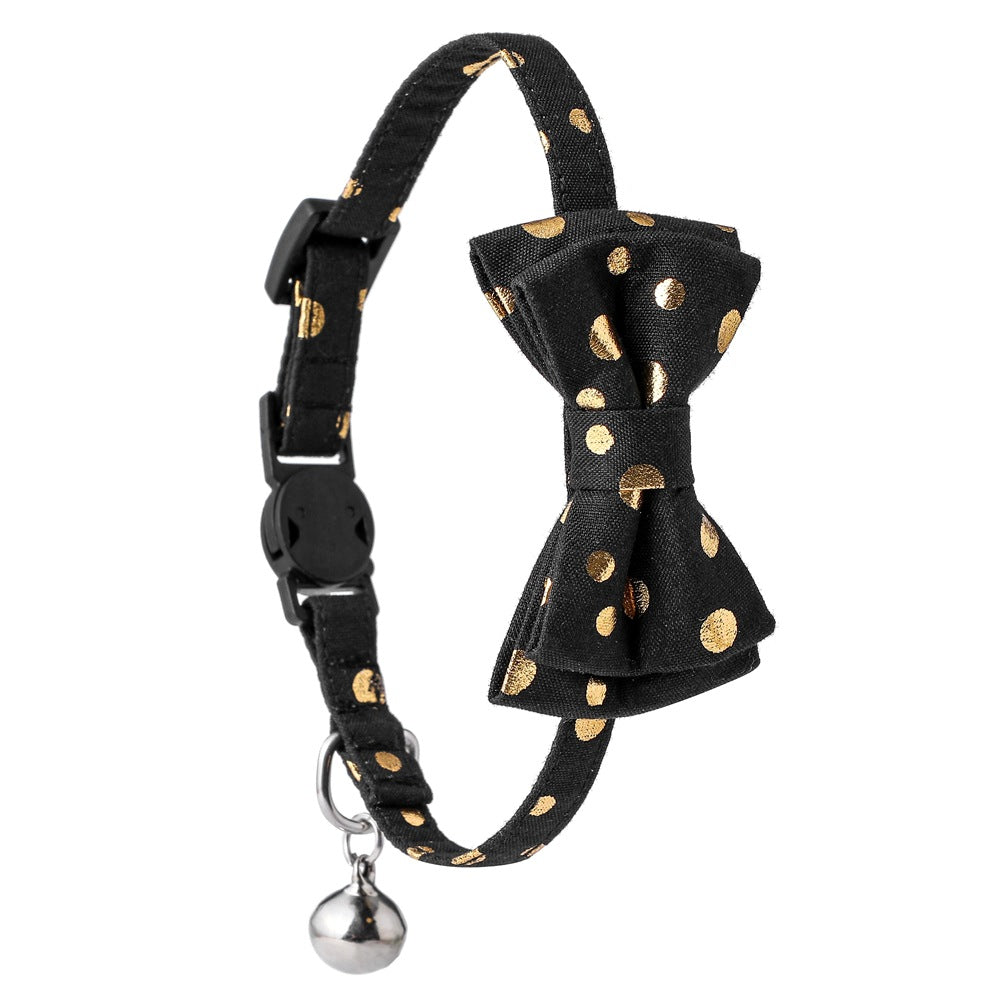 Bronzing Leopard Print Bow Knot Cat Collars