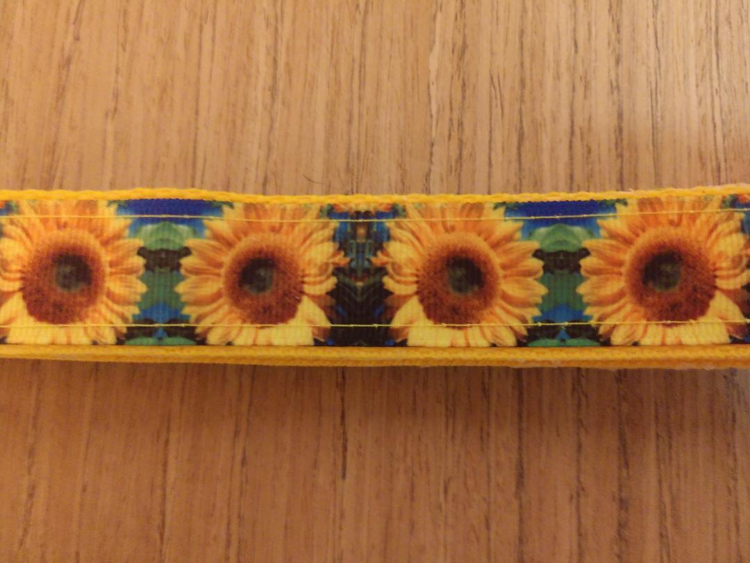 Leash/ Large/ Blue & Green Sunflowers - [[Product type]] | Buffy's