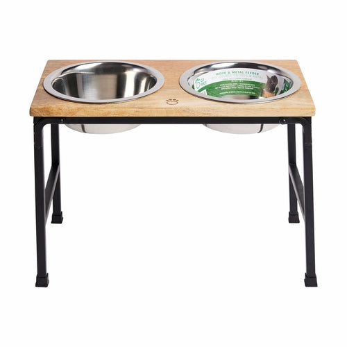 Wood & Metal Elevated Feeder - [[Product type]] | Buffy's