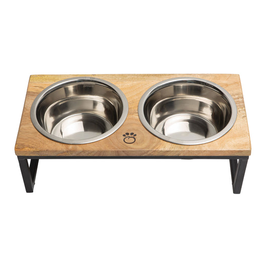 Wood & Metal Elevated Feeder - [[Product type]] | Buffy's