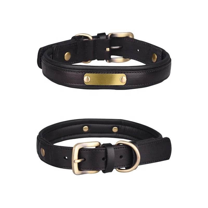 Adjustable Leather Cowhide Leather Dogs Collar