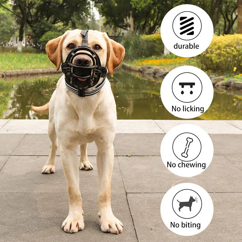 Prevent Biting And Chewing Upgraded Reflective Dog Muzzle