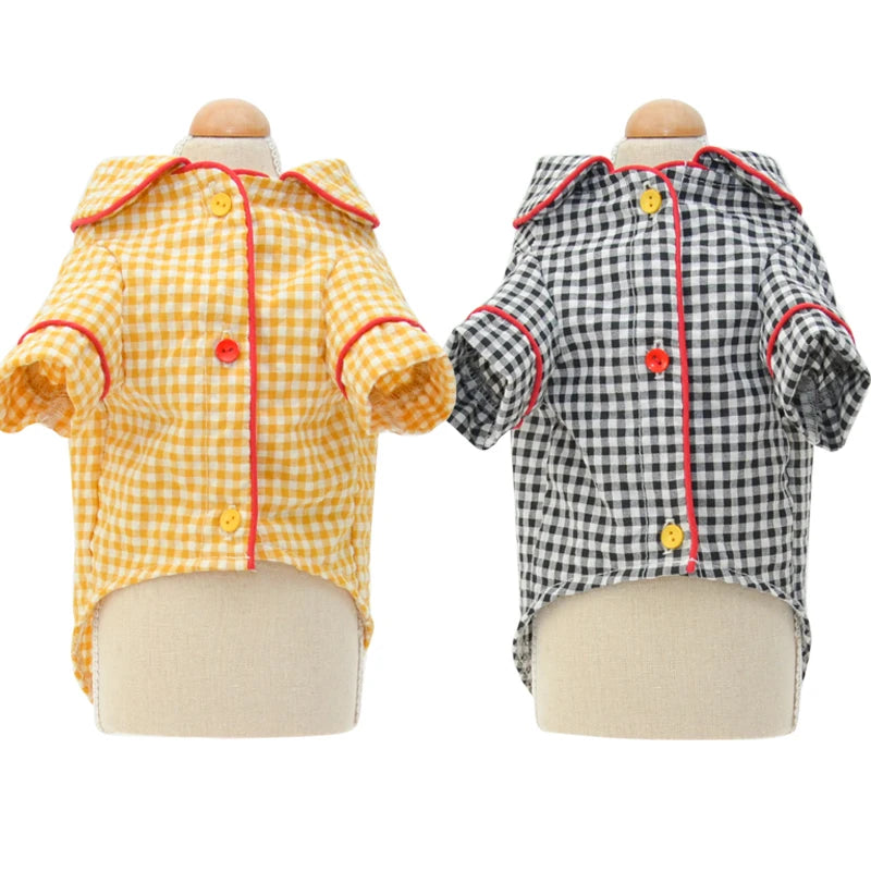 Small Dog Clothes Pet Puppy Plaid Pajamas