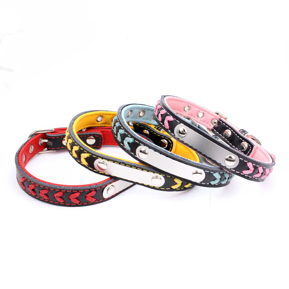 Leather Braided Dog Collar Neck Strap
