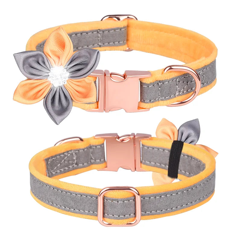 Dogs Cats Nylon Adjustable Metal Buckle Dog Collar Set
