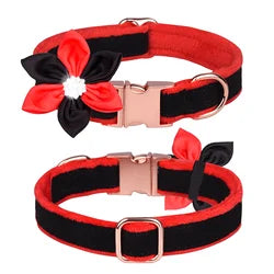Dogs Cats Nylon Adjustable Metal Buckle Dog Collar Set
