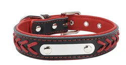 Leather Braided Dog Collar Neck Strap