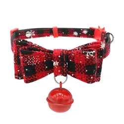 Bowknot Christmas Floral Cat Collar Bell Pet Dog Xmas