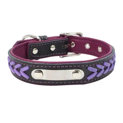 Leather Braided Dog Collar Neck Strap